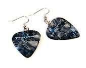 Black/Grey Marble Guitar Pick Earrings