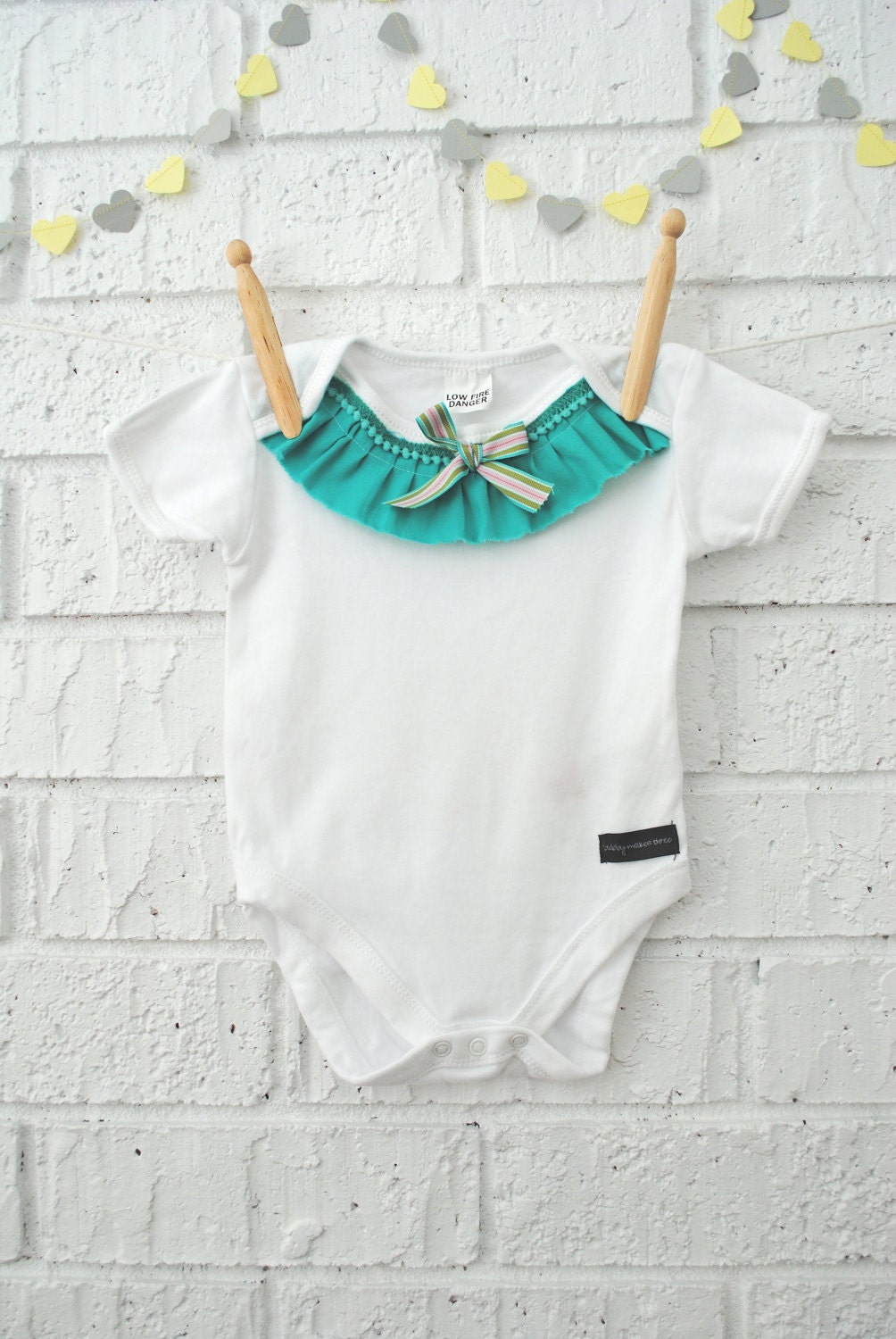 Aqua Ruffled Baby Bodysuit