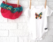 Ruffled Diaper Cover and Butterfly Bodysuit