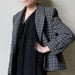 Dior Cropped Tweed Coat - vintage 80s heather grey tones wool coat, short boxy menswear fit, shawl collar
