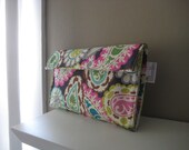 Diaper Clutch in Roco Paisley with Ta Dot Lime interior