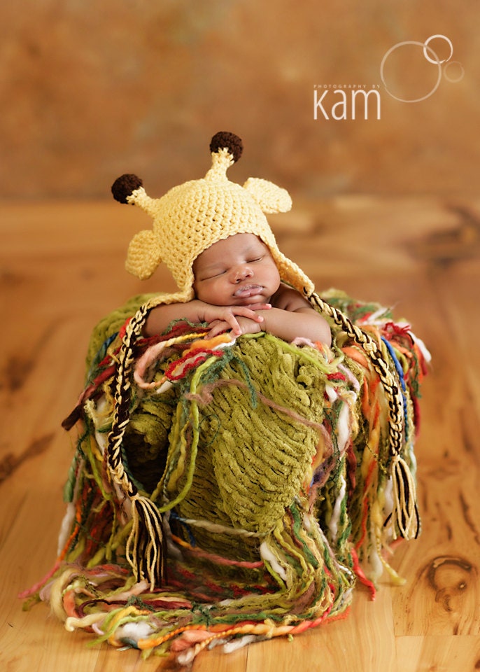 Giraffe Earflap Hat - Custom Order