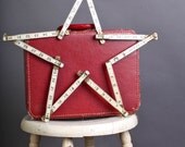 Vintage white wooden folding ruler