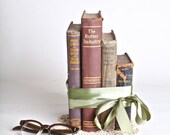 Home decor book set, neutrals, set of four