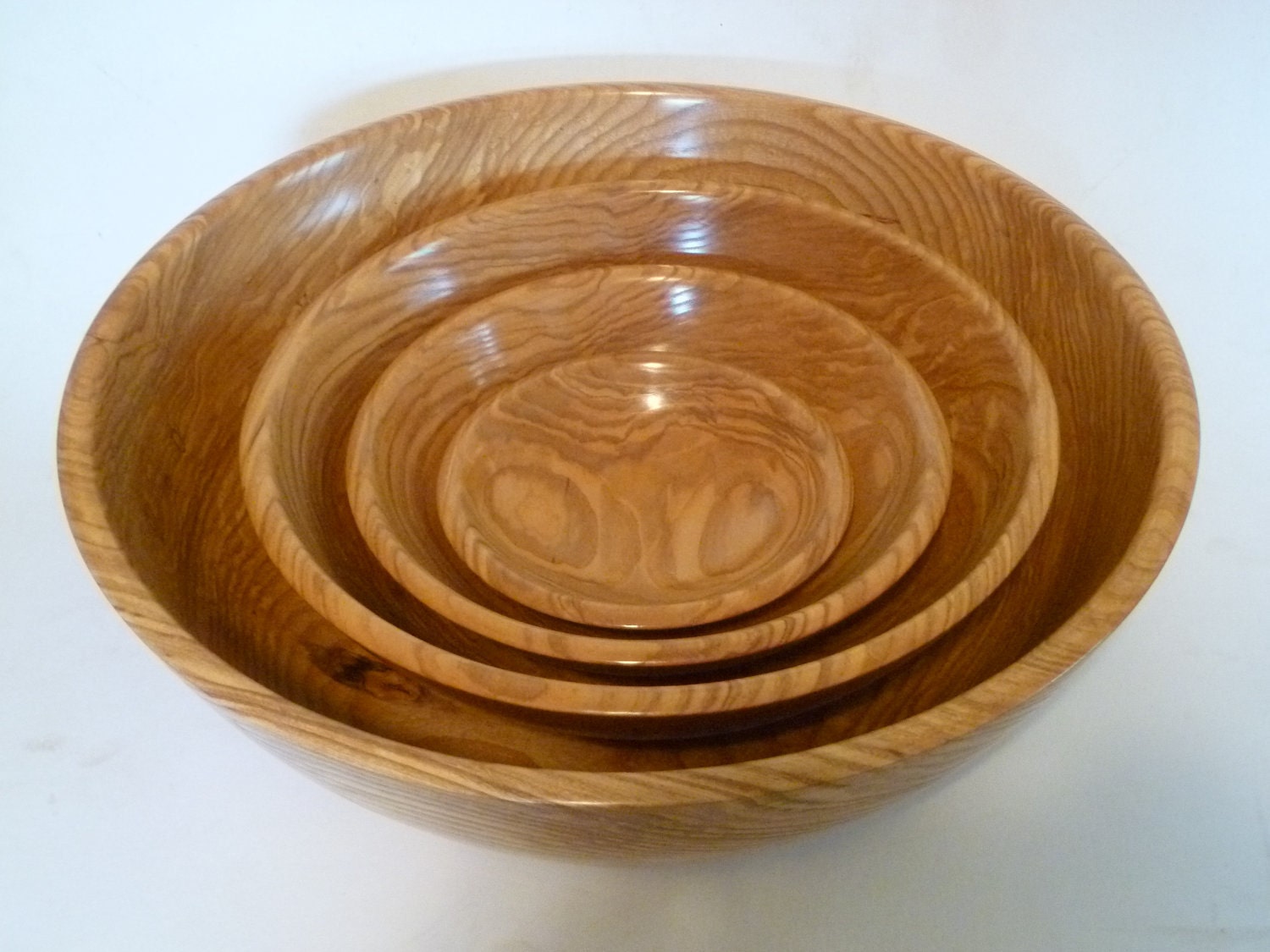 Extra Large Bowl Set Large Wood Bowl Large Salad Bowl Four Bowl Set Dough Bowl Fruit Bowl Serving Bowl Hand Turned Wood Bowl Set