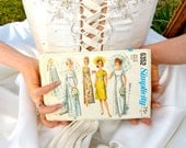 Bridal Empire Dress Pattern - Vintage Empress Gown Retro Simplicity Sewing - Size 12 Bust 32 Floor & Street Length - 60's wedding mod misses