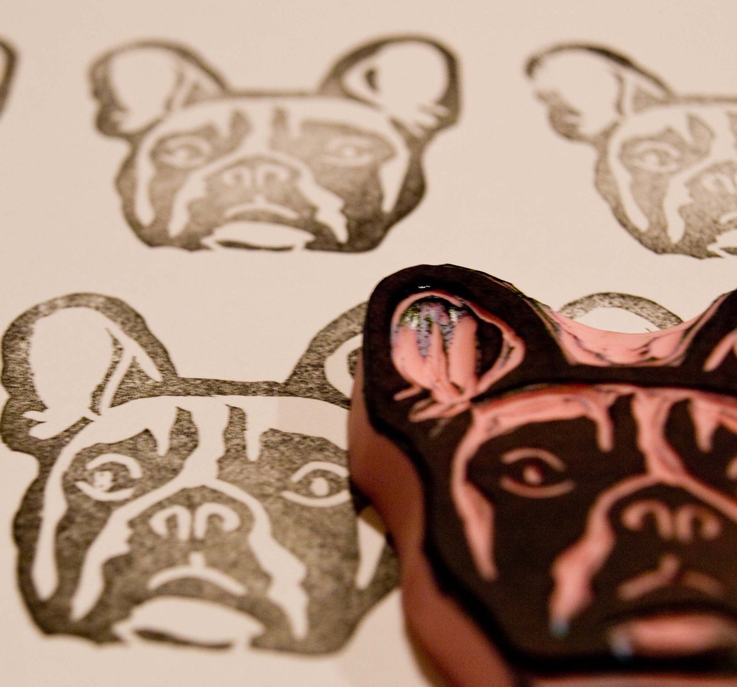 READY to SHIP New Size French Bulldog Rubber Stamp Small,  Frenchie Dog Rubber Stamp Letterboxing