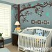 Baby Nursery Kids Wall decor : Big Giant Swirly Tree with birds - Nursery Baby Kids Wall Decal