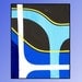 Blue Yellow White Abstract Painting - Urban, Modern, Minimalist, Bold, Small, 8 x 10
