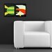 Minimalist Abstract Art - Urban, Modern, 8x10, Unique, Hand Painted, Red, Yellow, Green, White, Black