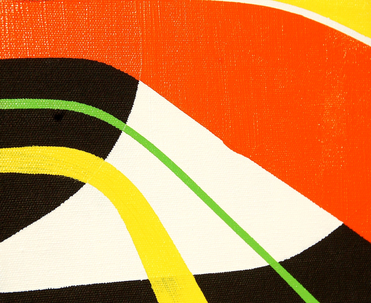 Minimalist Abstract Art - Urban, Modern, 8x10, Unique, Hand Painted, Red, Yellow, Green, White, Black