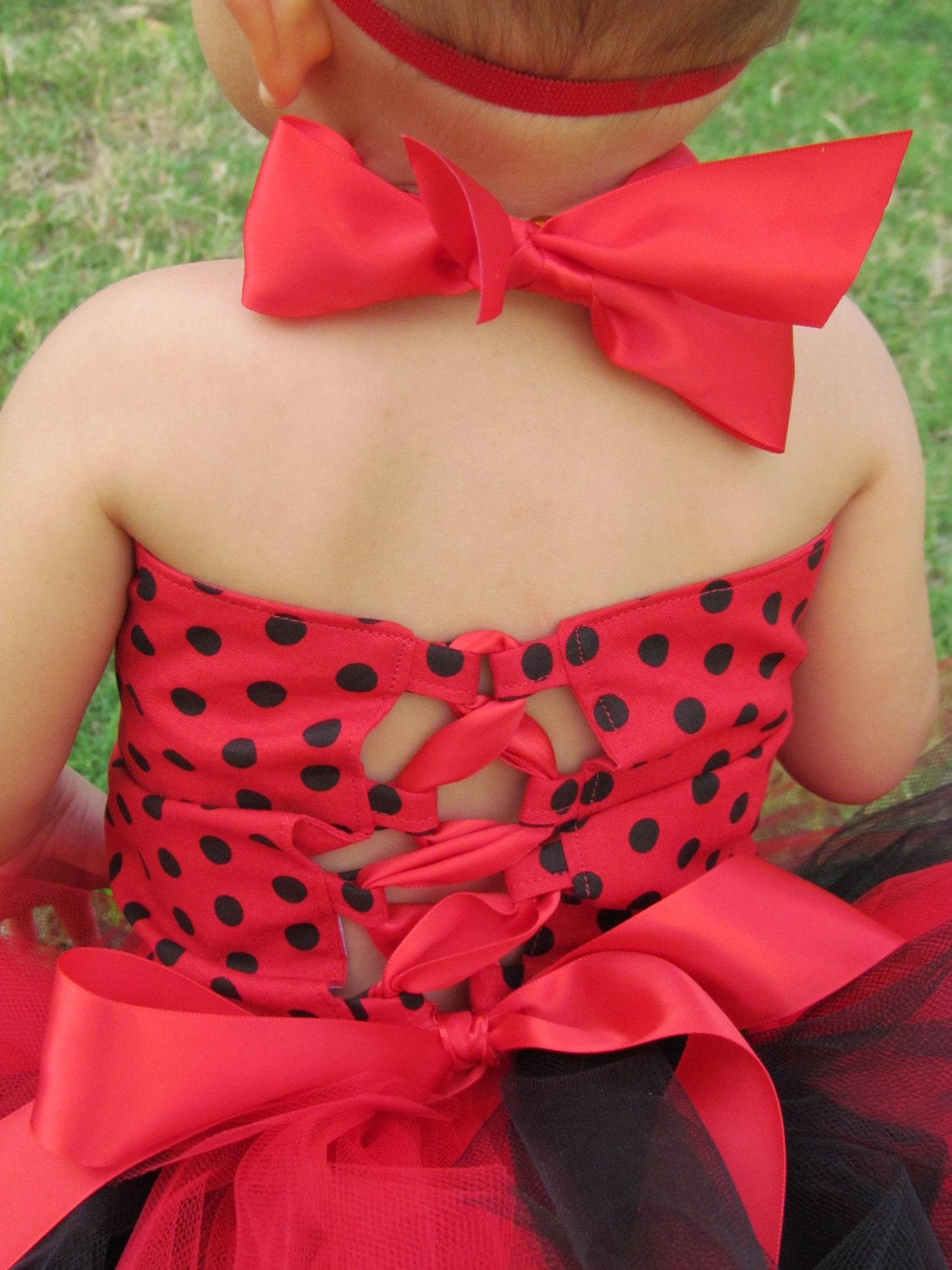 Tutu Baby Toddler Red & Black Polka Dot Tutu Outfit Costume Set 4 pc, Tutu, Stylish Top, Baby Shoes and Headband