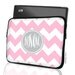 Custom LAPTOP MACBOOK Sleeve Light Pink Chevron Gray Monogram 11" 12" 13" 14" 15" - Personalized Monogram - Design Printed on Front AND Back