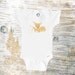 Organic cute deer/fawn bunny onesie, baby boy or girl, natural, eco-friendly