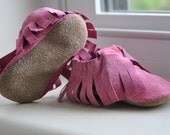 Eco Friendly Pink leather moccasins