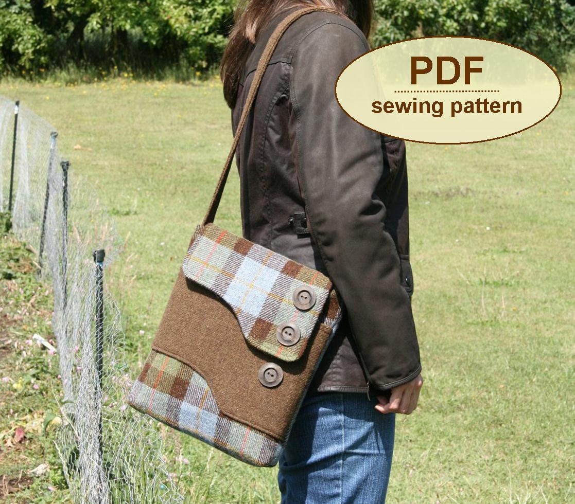 Sewing pattern to make the Melford Messenger Bag - PDF (email delievery)
