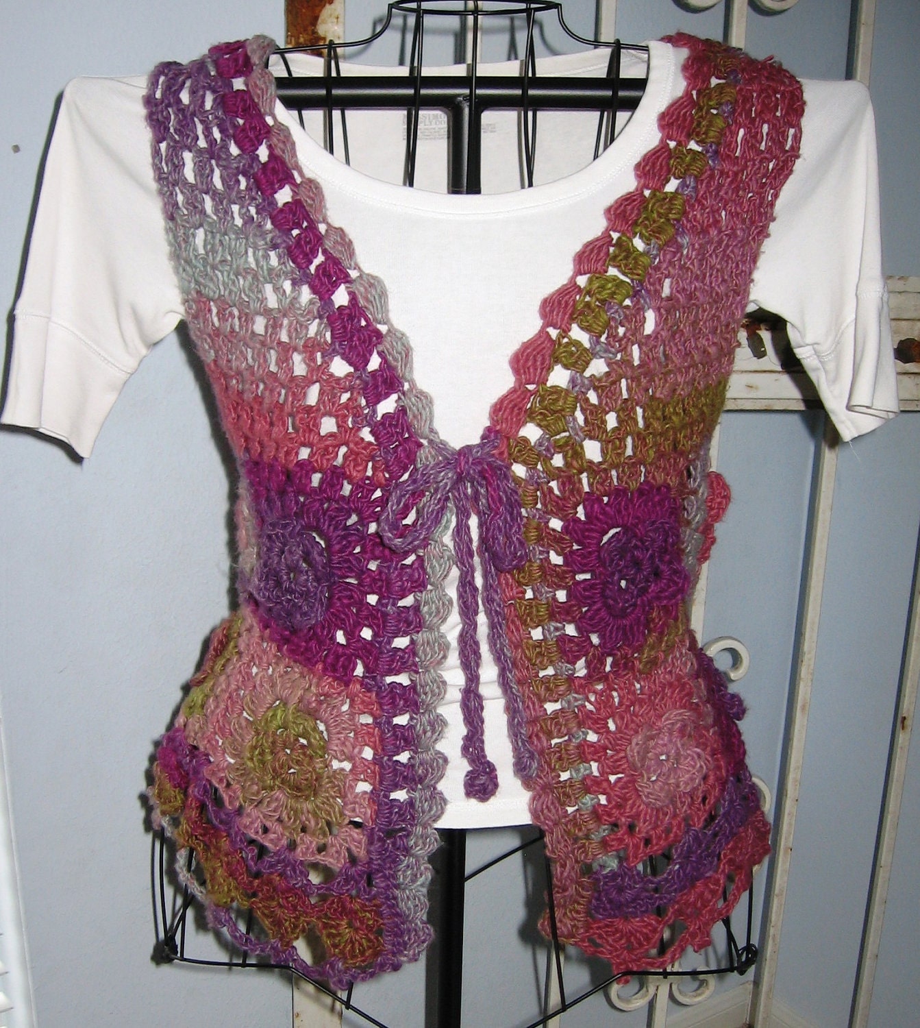 Sale---Mosaic Sweater Vest Sleeveless Cardigan Women Teens