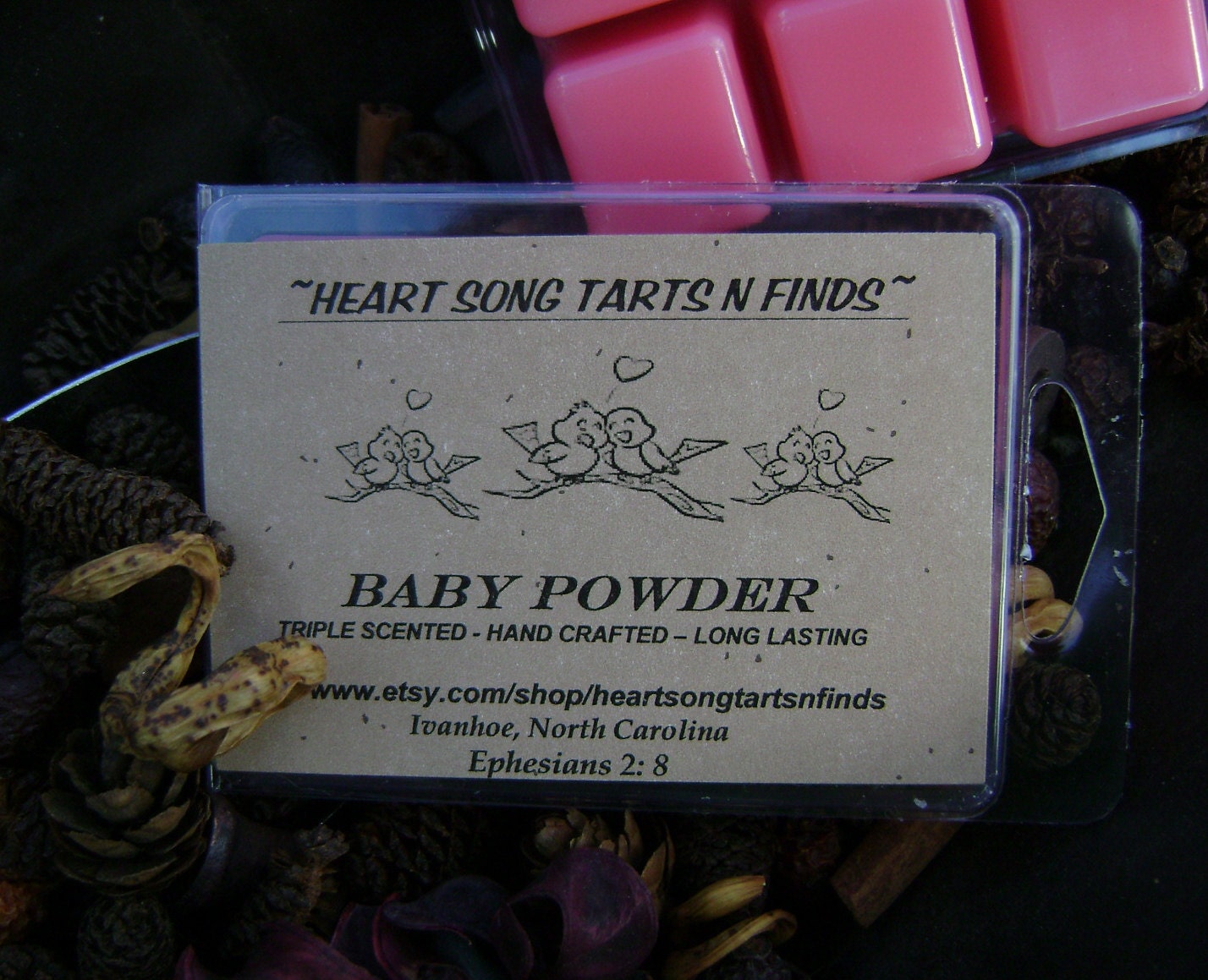 BABY POWDER Candle Melt,Highly Scented Tart,Candle Melt,Heart Song Tarts,Baby Decor,Candle,Nursery,Tart Burner