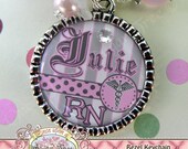 RN Nursing Personalized Name Keychain, Graduation Graduate NP, LPN, Medical Symbol, Nurse Key Chain, Present by Once Upon a Sugar Tree