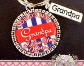 Father's Day Gift for GRANDPA, World's Best Grandpa, Dad, Daddy, Grandfather, ect.,, Men Grandpa Bottle Cap Bezel Pendant