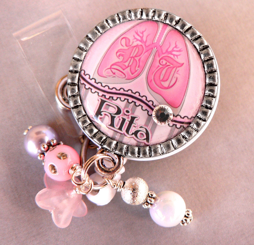 Personalized Badge Reel, RESPIRATORY THERAPIST, Rt, Pulmonary Nurse, Lungs, PULMONOLOGIST, Id Badge Reel, Doctor Medical, Hospital Staff