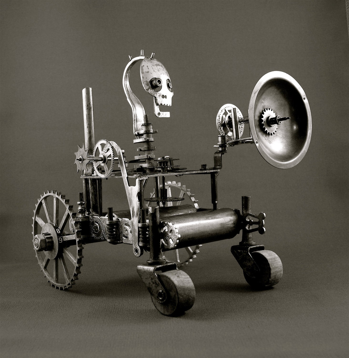 Steampunk Sculpture Terror Tractor with Death Ray