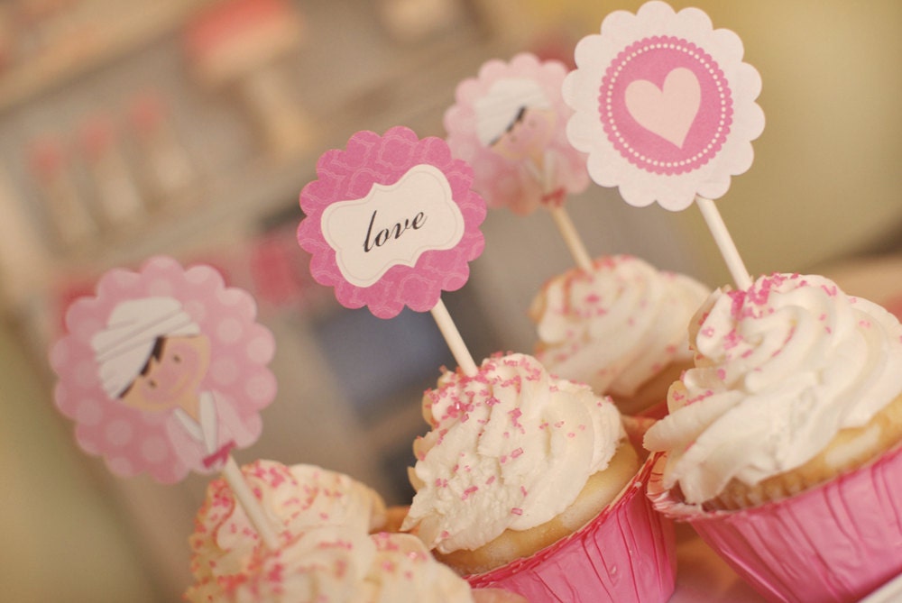 Valentine's Spa Collection PRINTABLE PARTY CIRCLES by ItsyBelle Il_570xn