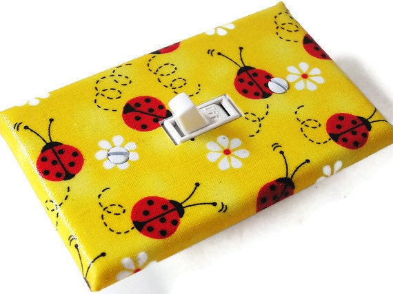 LADYBUGS Switchplate Light Switch Plate Outlet Cover - Yellow Red Black - smijims