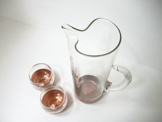 Mid Century Barware with Copper Trim