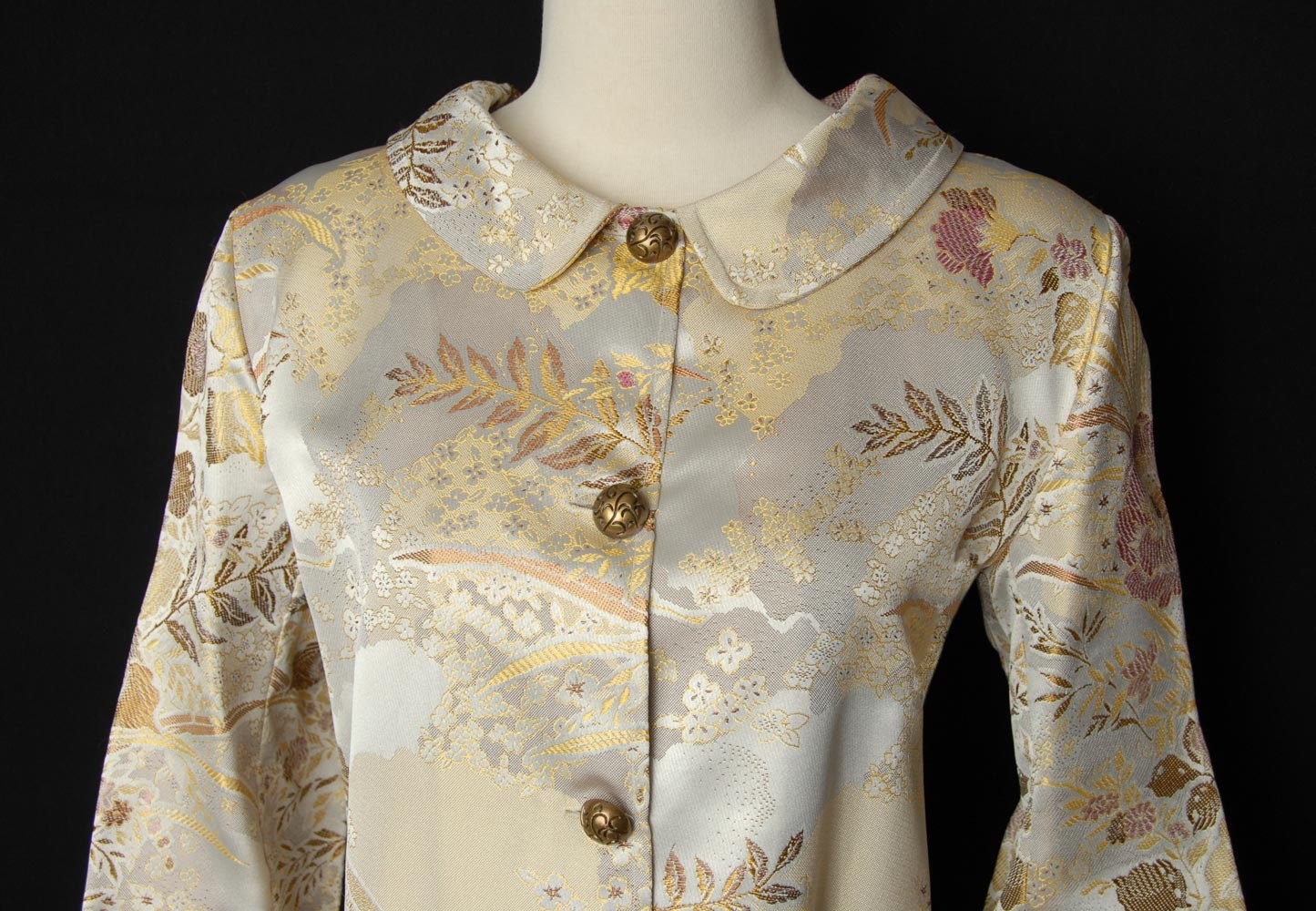 Mia Jacket, Gold Brocade Cropped Bolero, Pleated Back by Jezenya on Etsy.