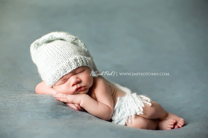 Baby Boy Blue Newborn Long Tail Hat Perfect Photo Prop CHOICE OF COLORS