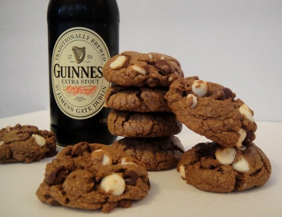 Guinness Chocolate Cookies - St Patrick's Day Gift Tin - Gourmet Beer Cookies - One Dozen