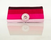 Pink Color Block Wallet, Striped Wallet