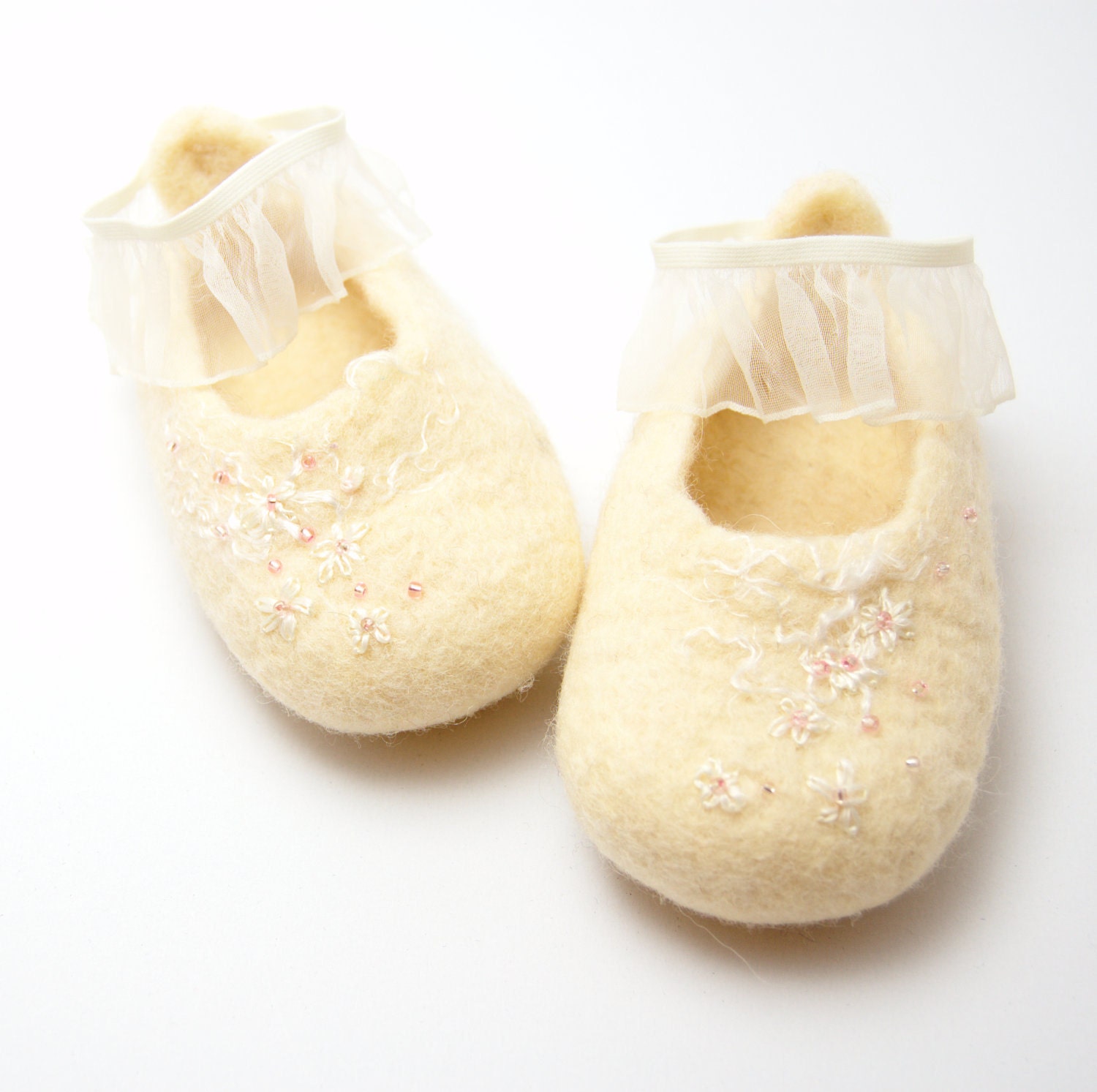 Felted Wool Slippers Baby Girl Eco Booties - Newborn Baby booties