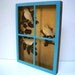 Vintage Wooden Window Wall Hanging with Birds