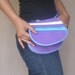 Beautiful Purple Stripes Bag Eco Friendly Leather Shoulder Or Waist Bag