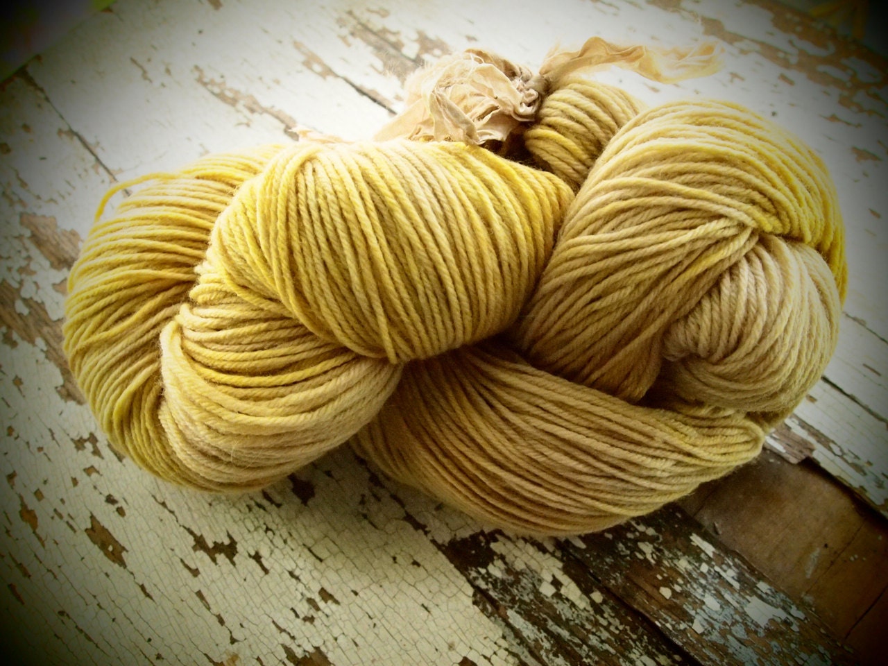 SALE naturally dyed sock yarn, turmeric and walnut