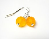 Yellow Earrings - Yellow Czech Glass Dangle Earring