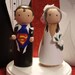 Custom Superhero  and his Bride Cake Topper-Batman, Superman, Thor, Captain America,  Ironman -Personalized for You