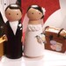 Custom Cake Topper - Personalized Wood Doll Topper -Vintage Travel Theme---3-D Accents