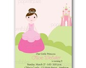 Princess Castle Birthday Party Invitation - Custom Digital - Printable - You print and save