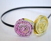 Strawberry Kiwi Fabric Rosette Headband