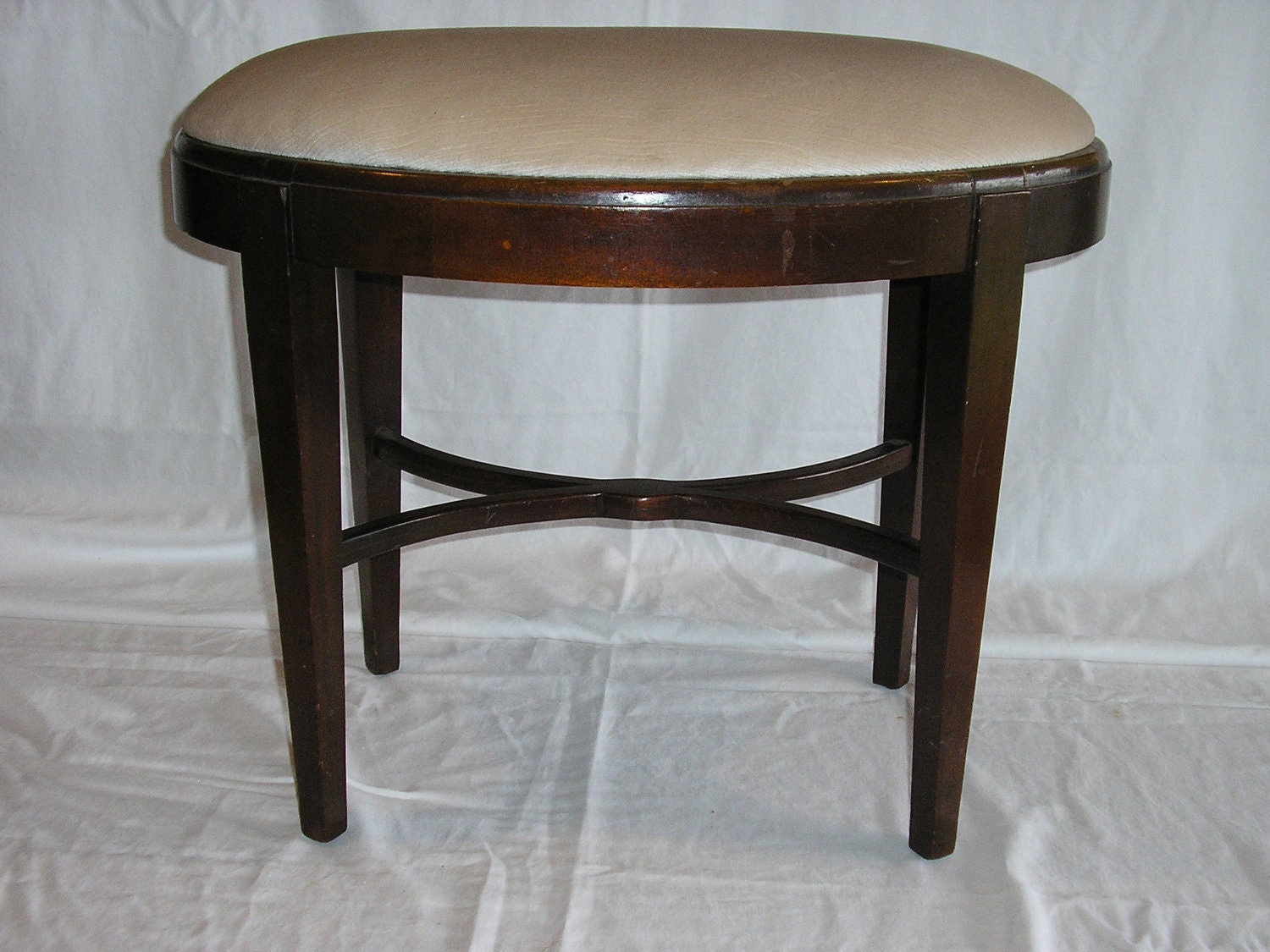 SALE 20% OFF / Antique Upholstered  Bench - Vanity Bench or Piano Bench