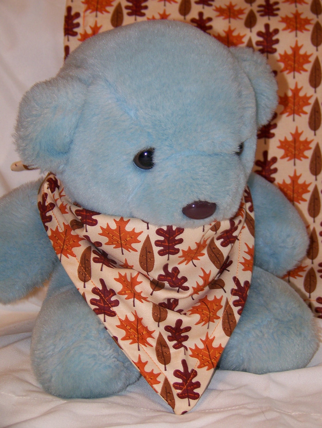 Autumn Leaves Bandana Bib with Burp Cloth