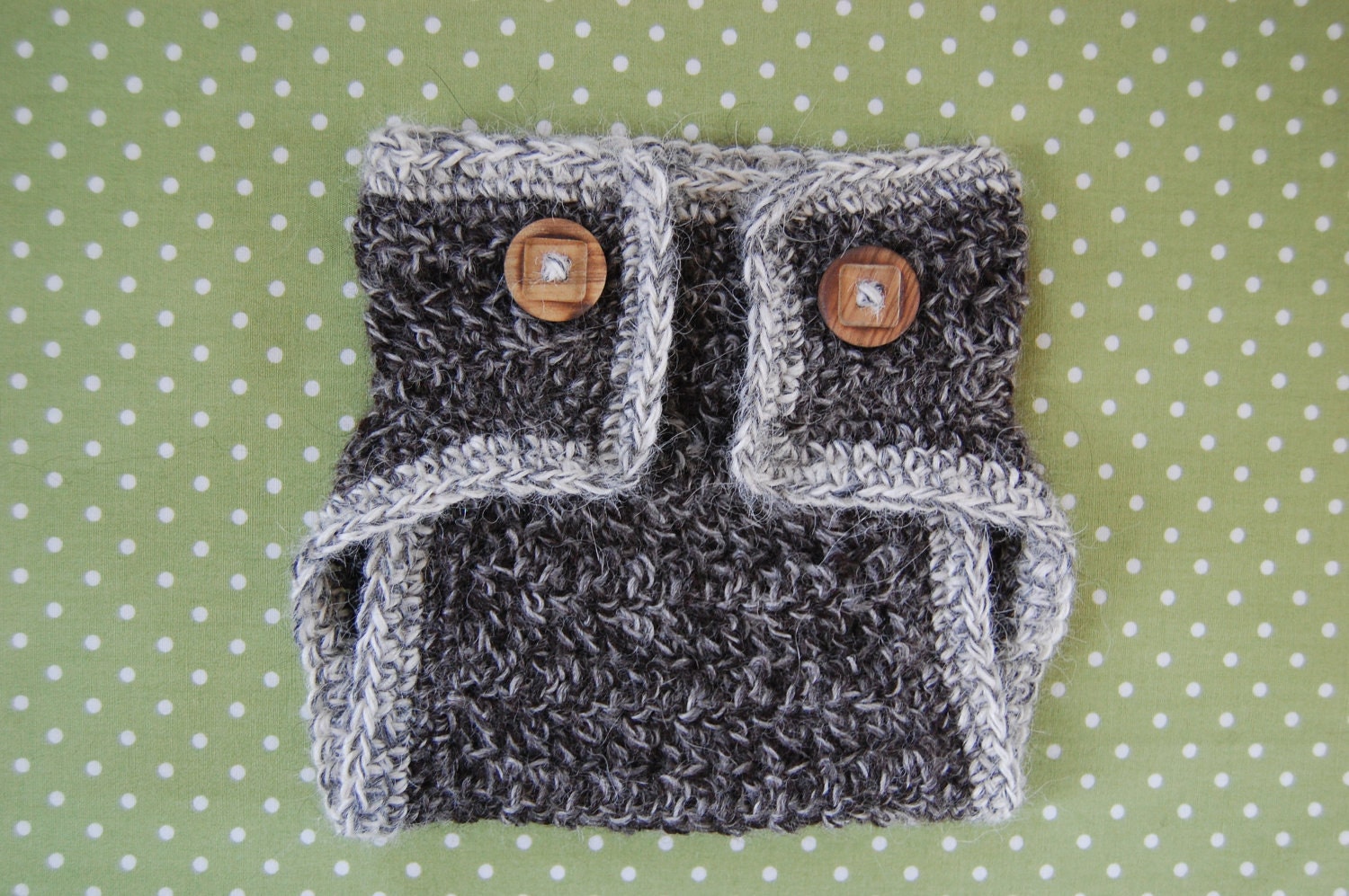 Newborn Gray Diaper Cover in Natural Alpaca, size Newborn-3 months