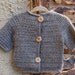 Cardigan Sweater for Baby in Natural Alpaca size 12 months with 3/4 sleeves