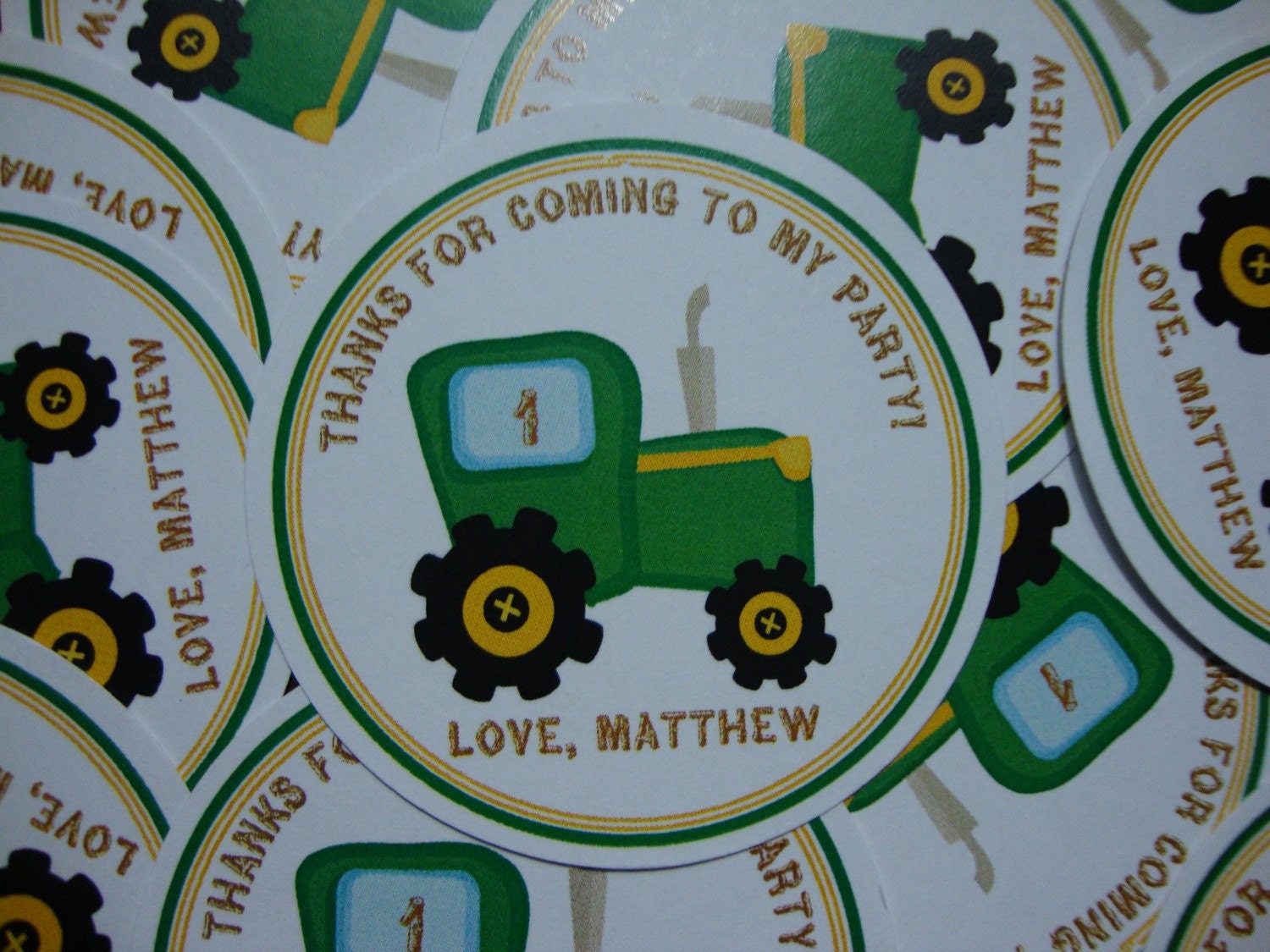 Big Green Tractor Birthday Favor Tags Il_170x135