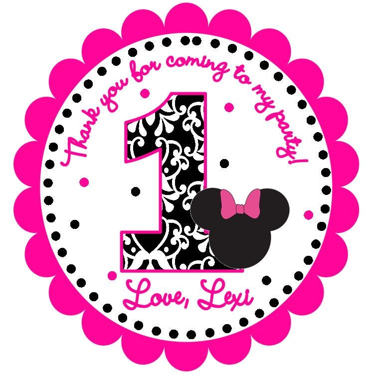 Black and Pink Minnie Mouse Inspired Custom Favor Tags Il_170x135