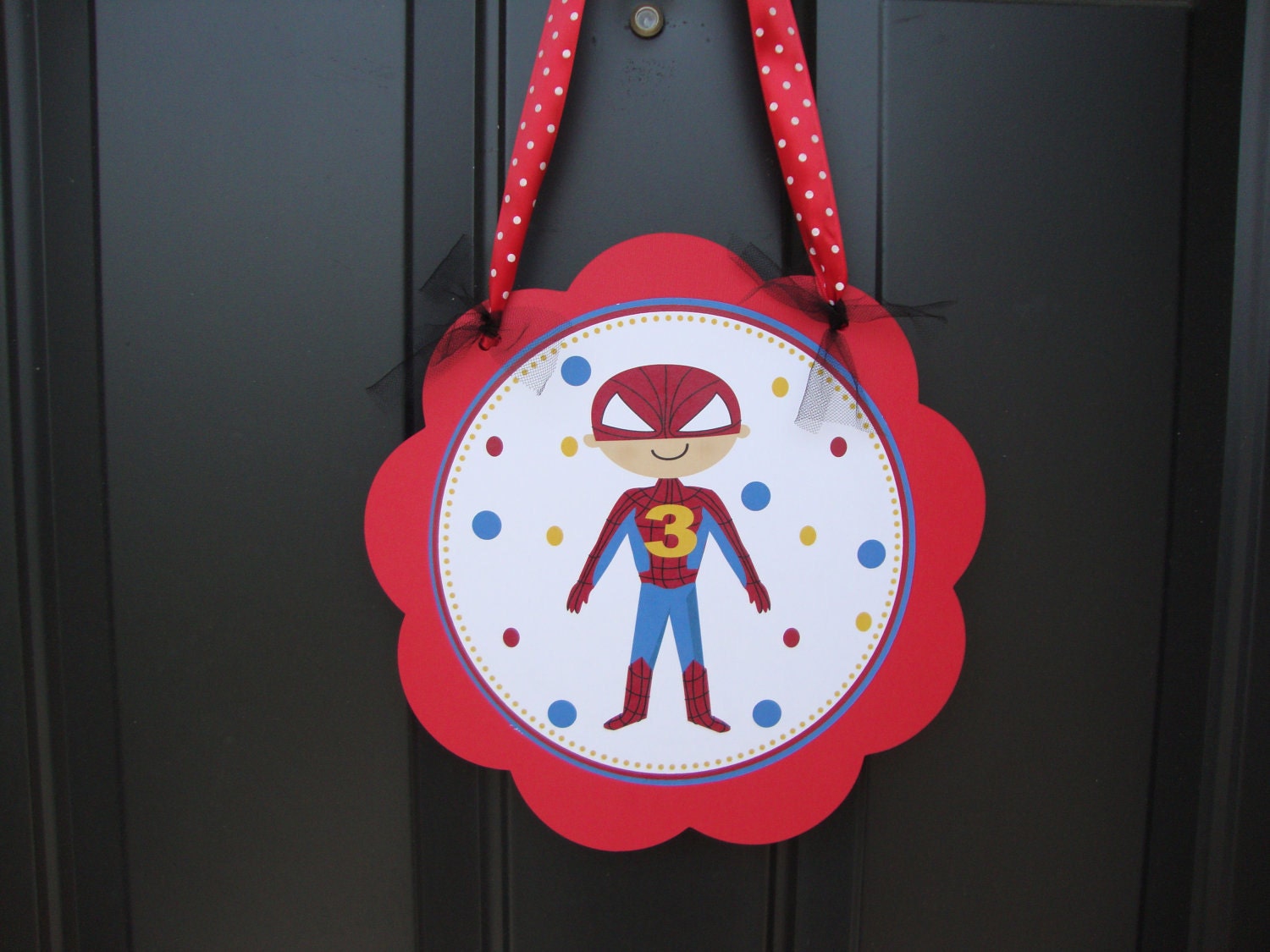 Super Spider Hero Door Sign Il_170x135