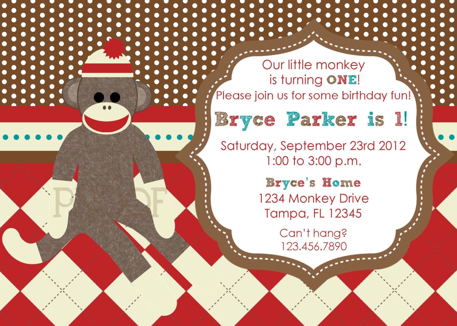 Sock Monkey Custom Birthday Invitations Il_170x135